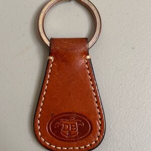 Dooney & Bourke Leather Key Fob Brown silver-tone Hardware